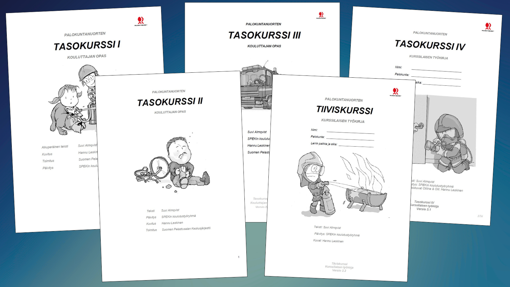 Päivitetyn kurssimateriaalin kansikuvat